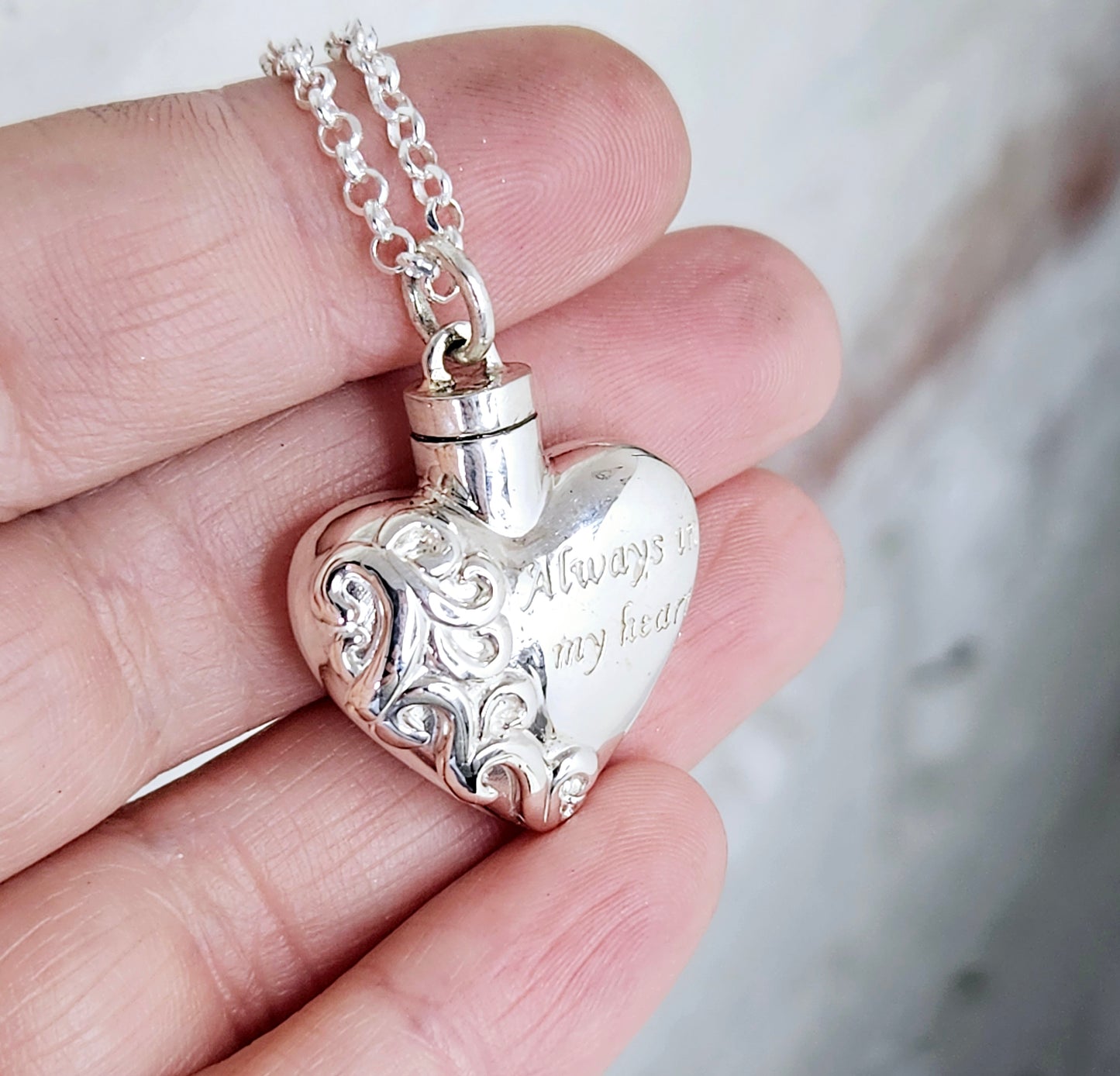 Always in my heart - Cremation Urn Pendant