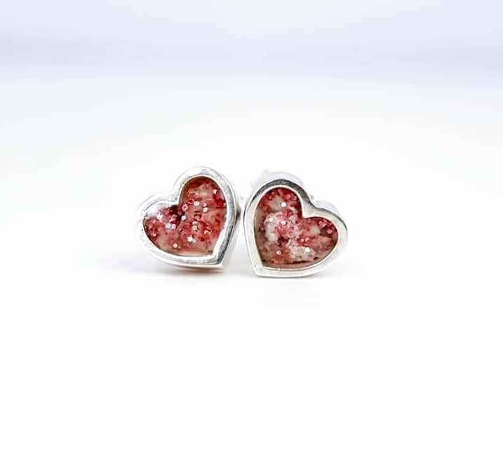 Heart Studs - Cremation Earrings