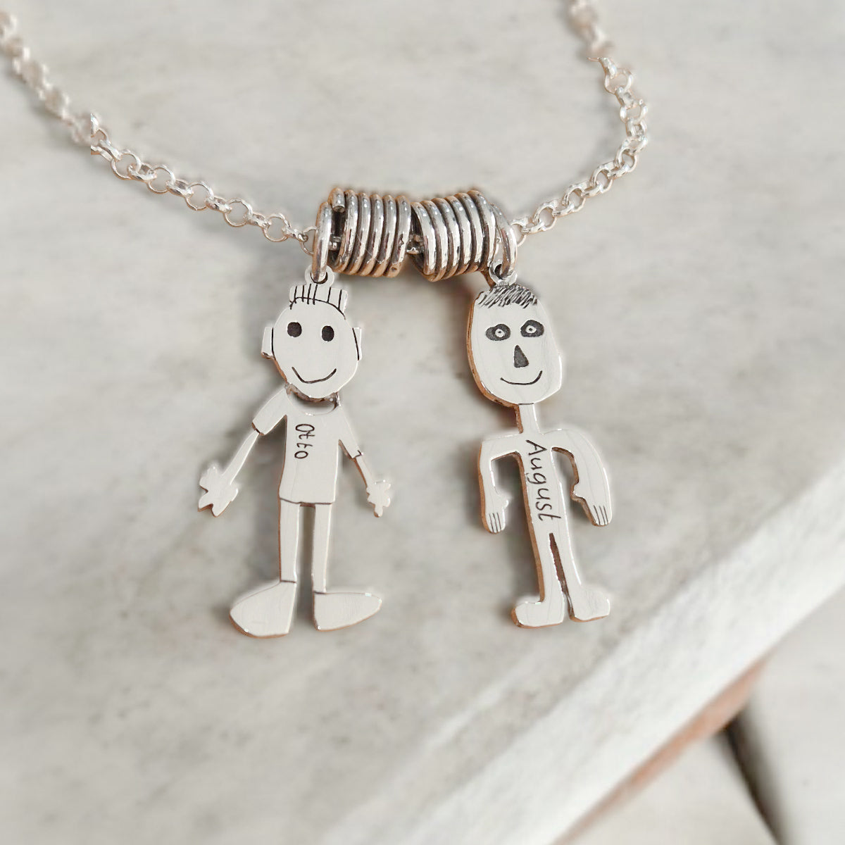 Kiddie Drawing Pendant - Sterling Silver