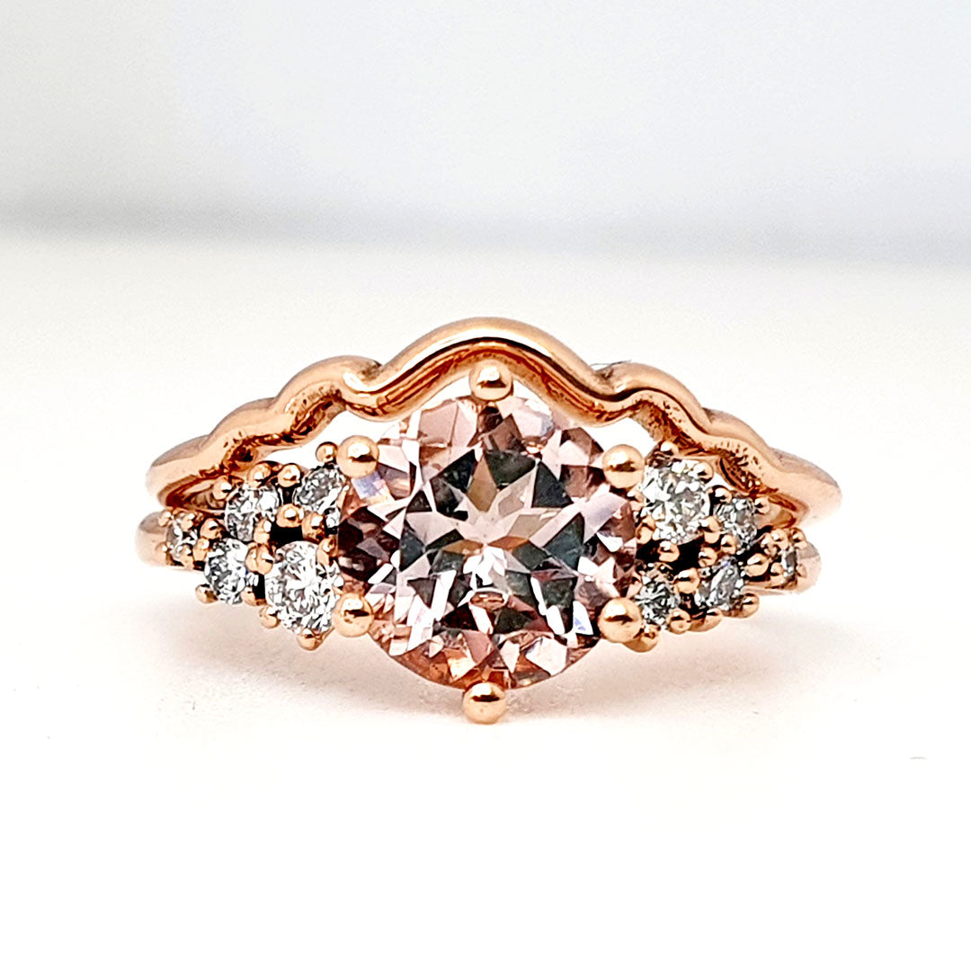 Pink Sunset - Gold Ring