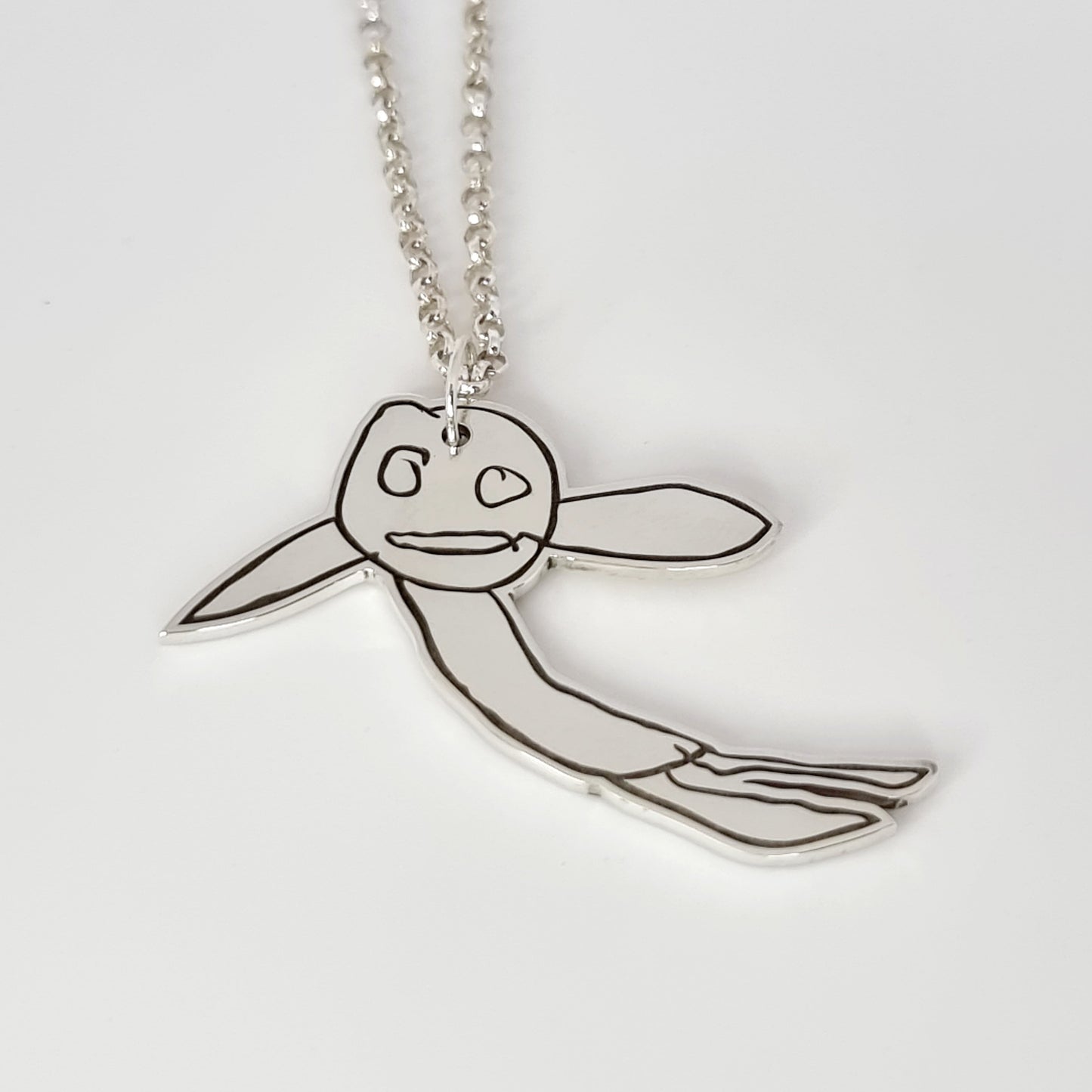 Kiddie Drawing Pendant - Silver