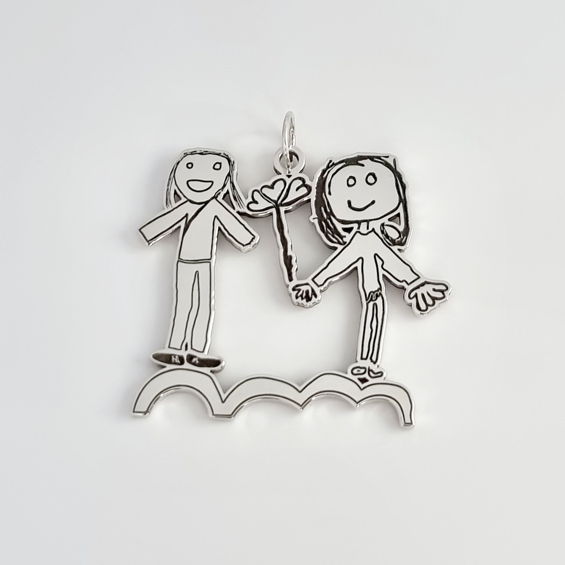 Kiddie Drawing Pendant - Silver