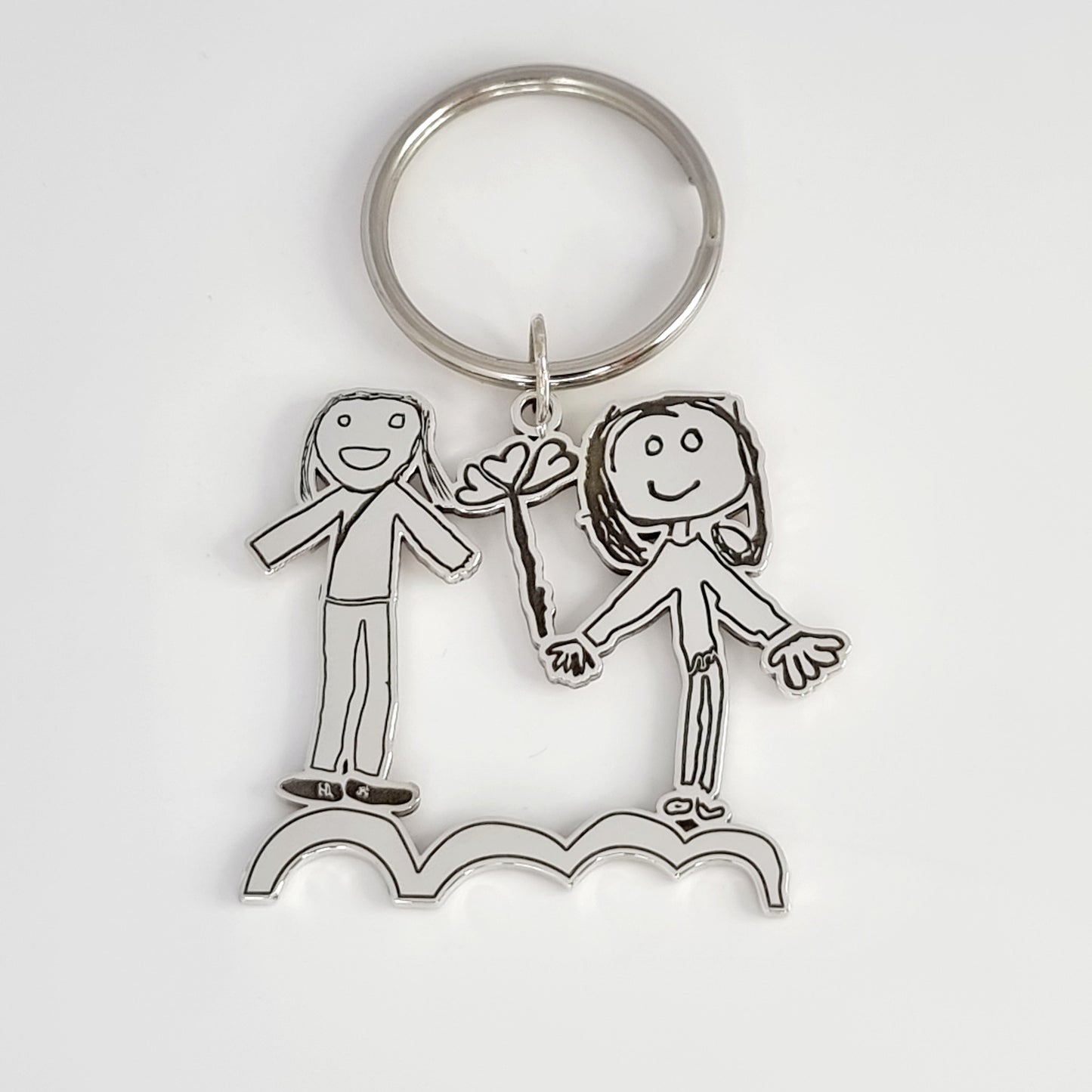 Kiddie Drawing -Copper/Silver Keyring