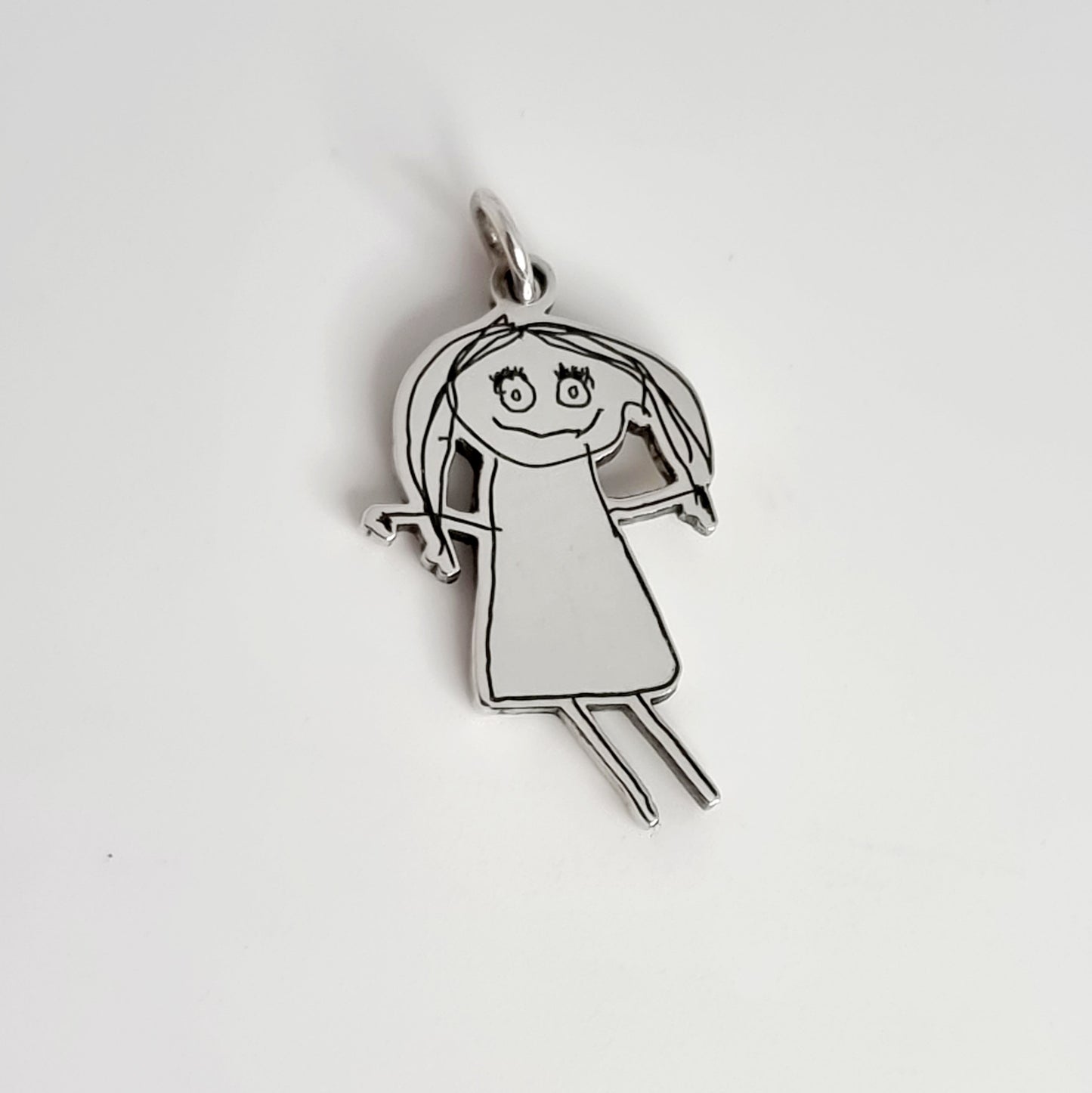 Kiddie Drawing Pendant - Silver