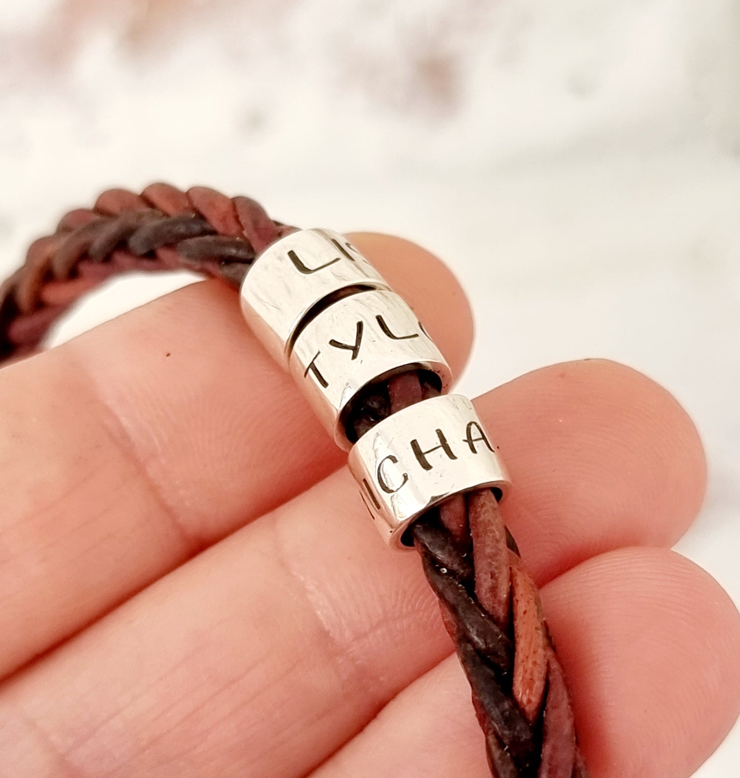 Leather Name Bracelet