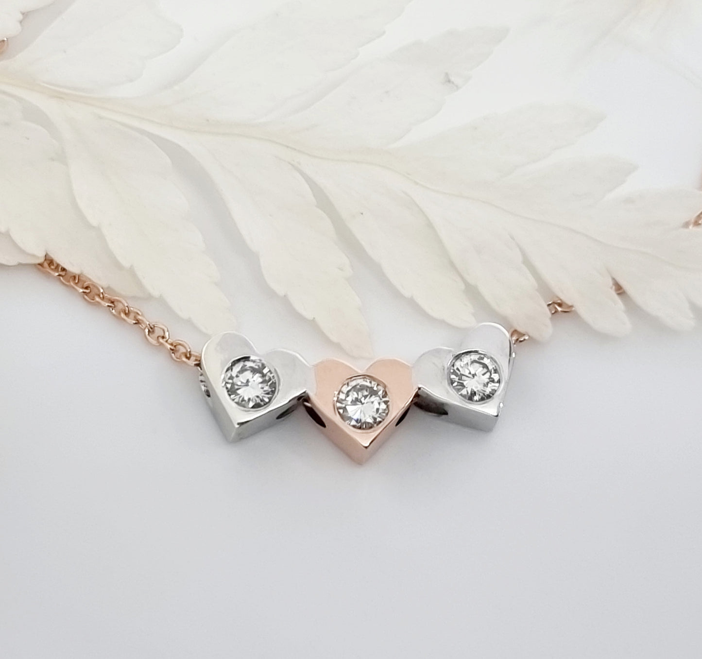 Triple Heart Slider Necklace