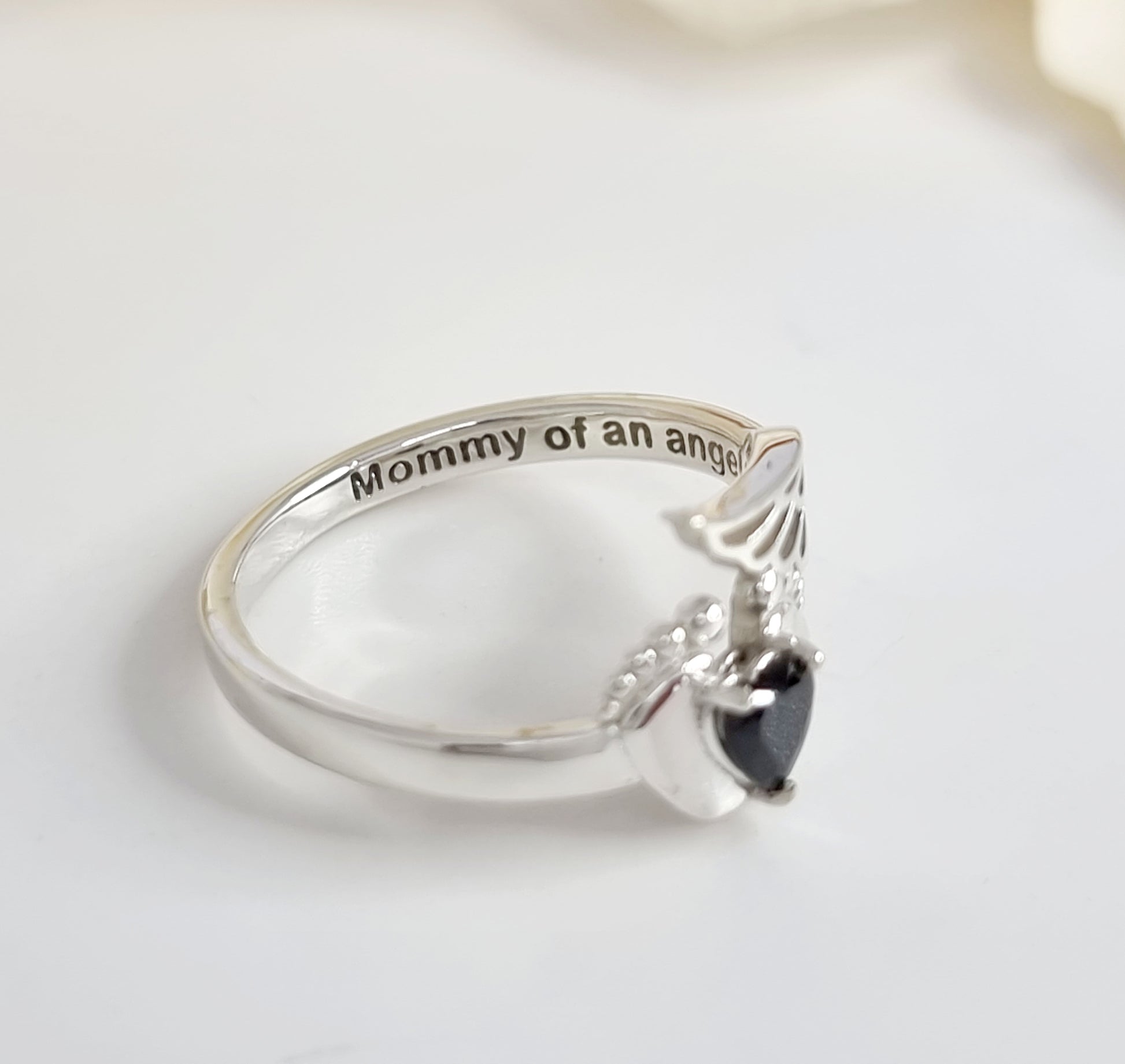 "Mommy of an Angel" - silver ring