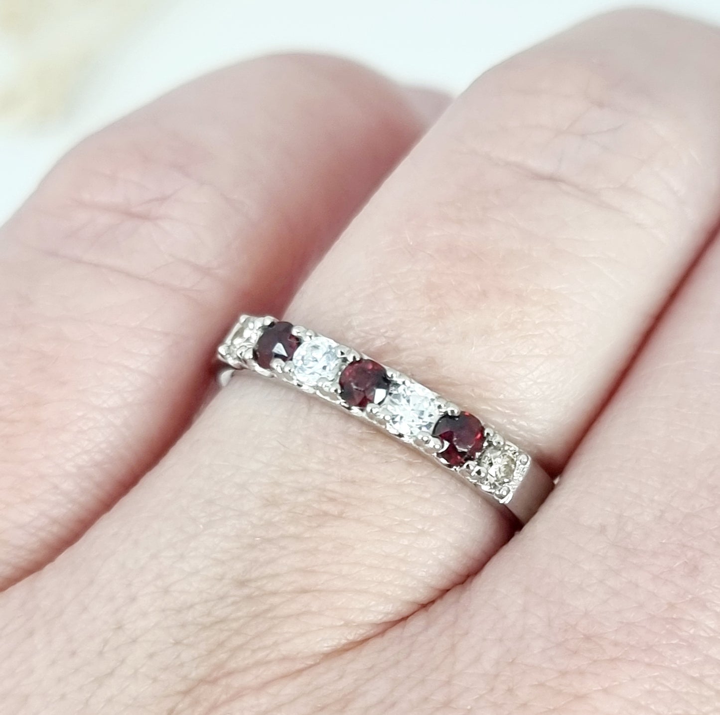 Birthstone - Silver Eternity Ring